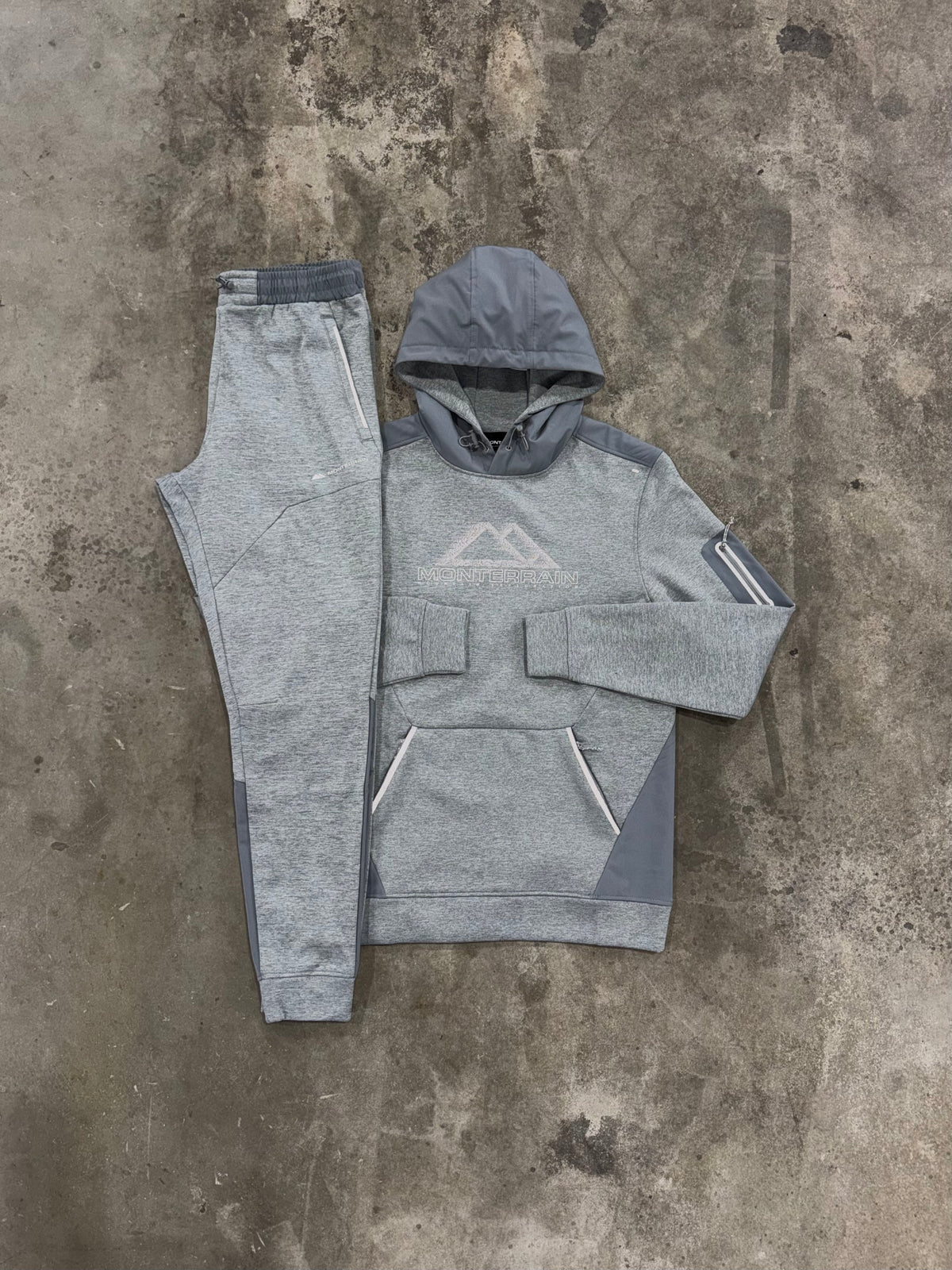 Monterrain Speed Poly 4.0 Grey Fleece Tracksuit - Hoodie / Jogger from DripModa