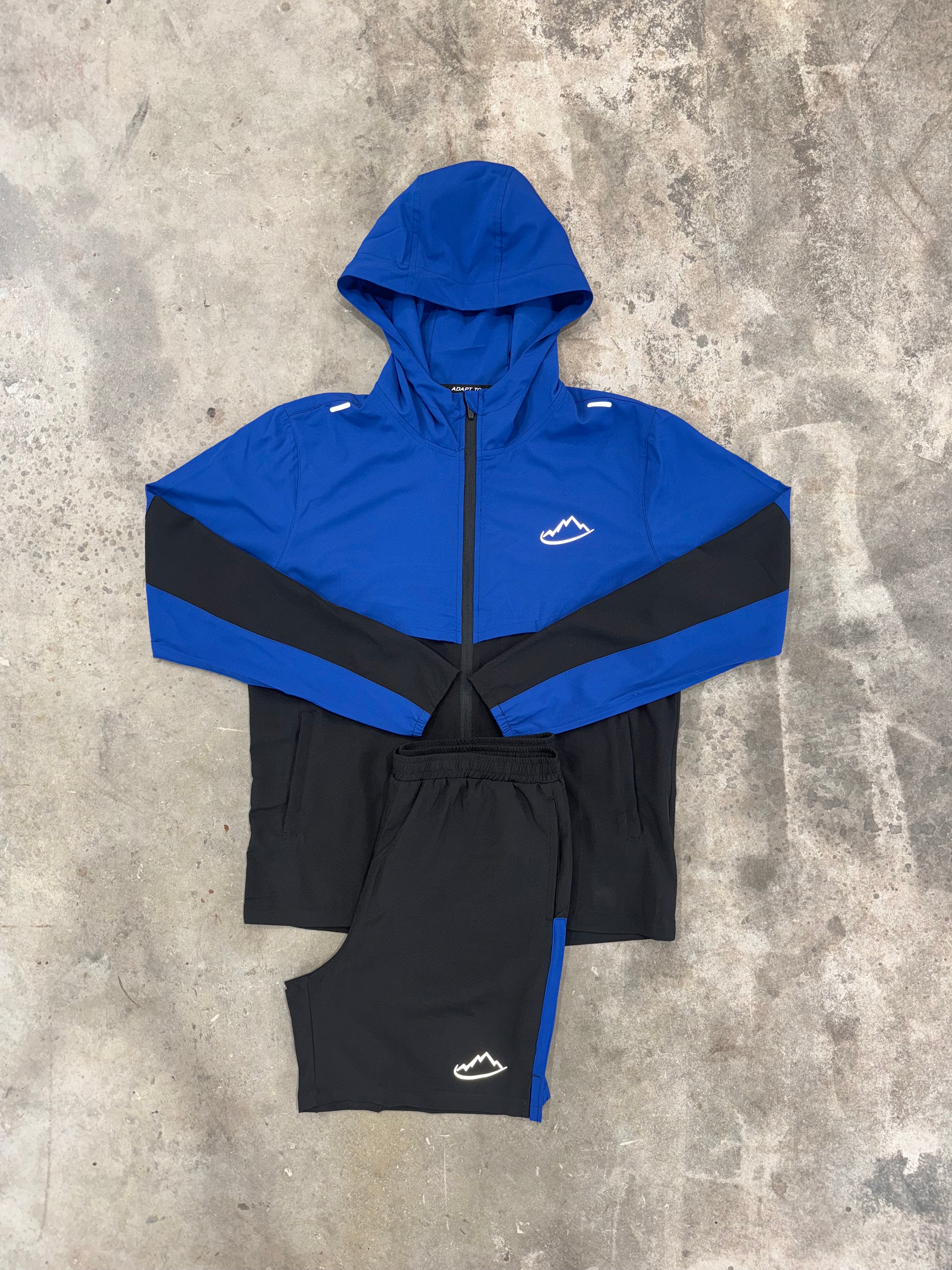 Adapt To Black / Blue Running Set - Windbreaker / Short