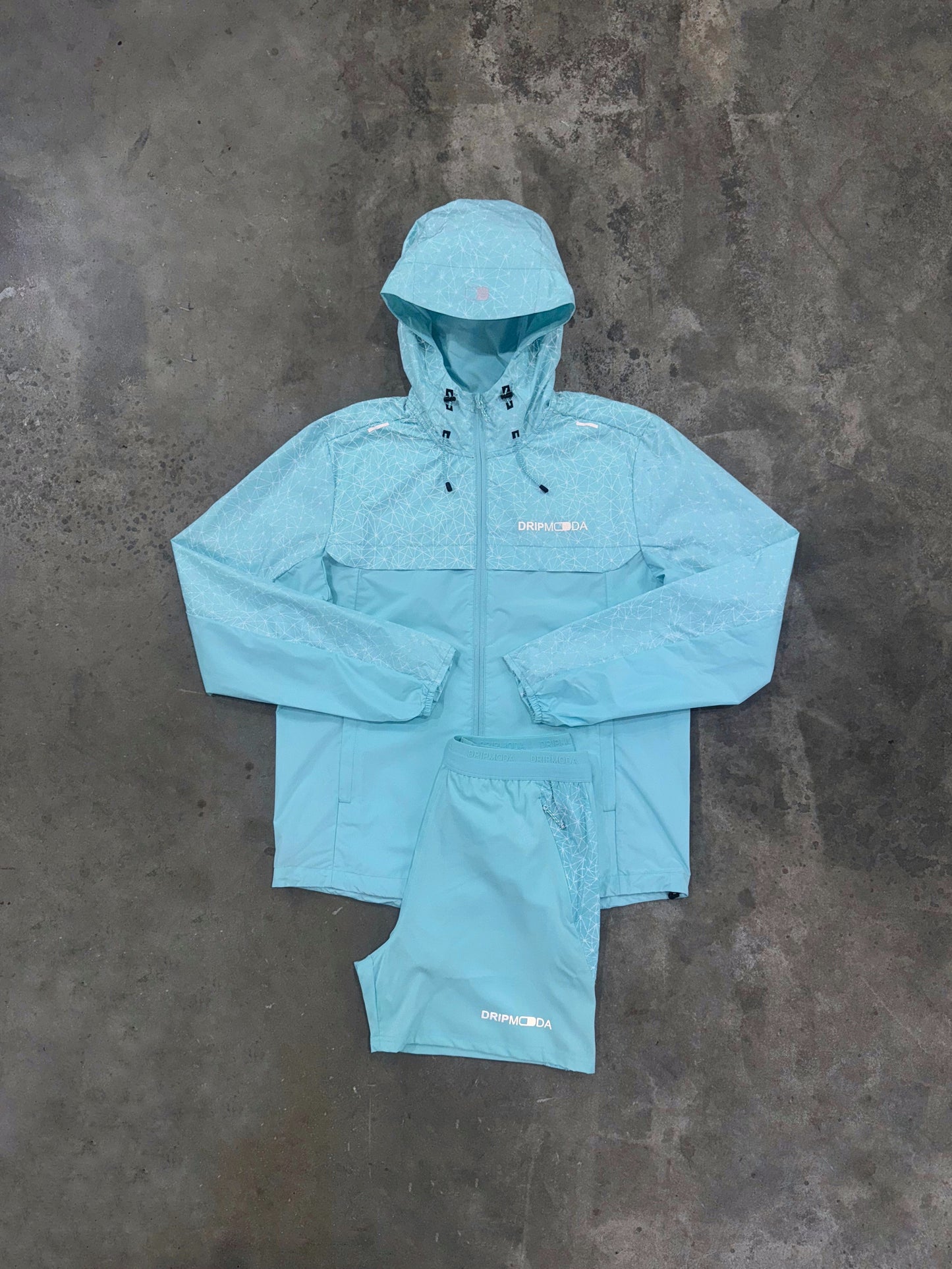 DripModa Cityscape Turquoise Set - Jacket / Short