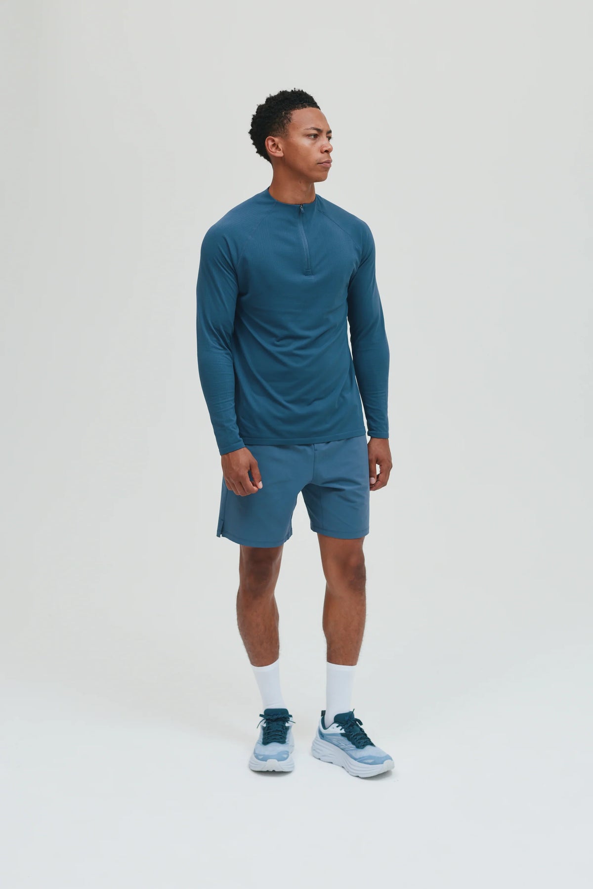 Condition Core Seamless Steel Blue 3 Piece Set - Quarter Zip / T Shirt / Short