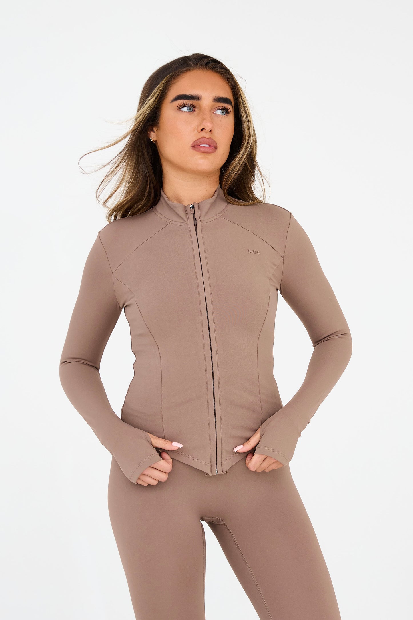 MDA Core Fawn Sculpt Zip Up Set - Zip Up Jacket / Wrap Leggings