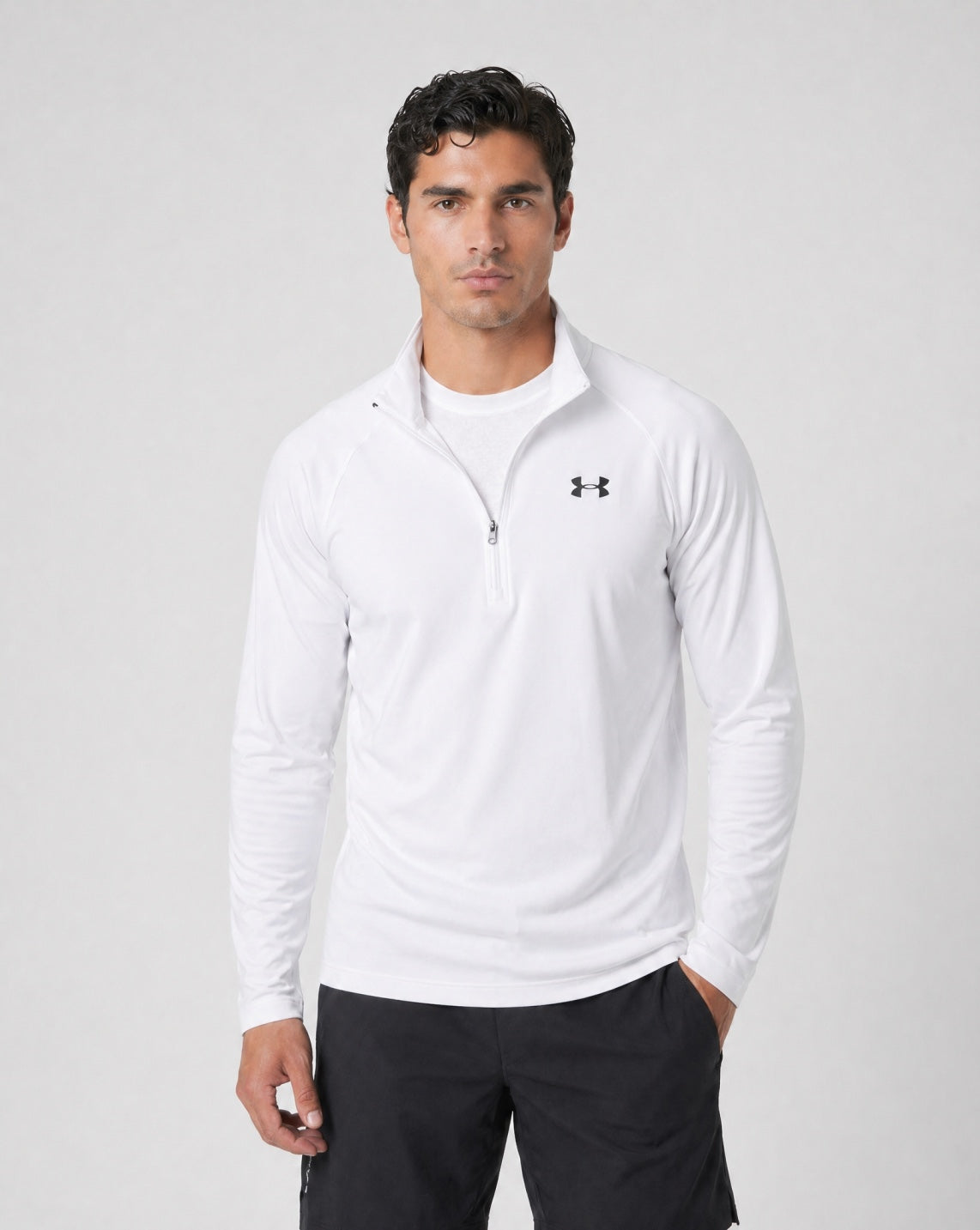 Under Armour Textured Quarter Zip - Distant Grey