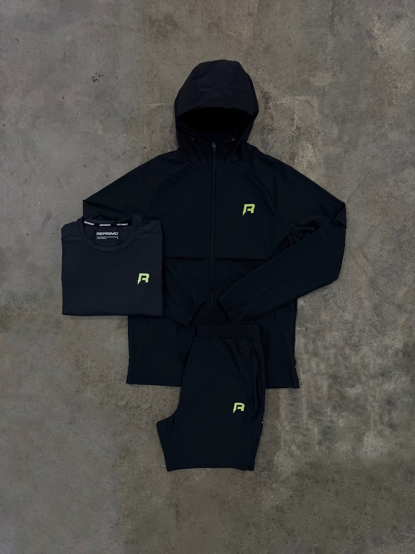 Reprimo Vortex Black Volt 3 Piece Set - Jacket / T Shirt / Short from DripModa