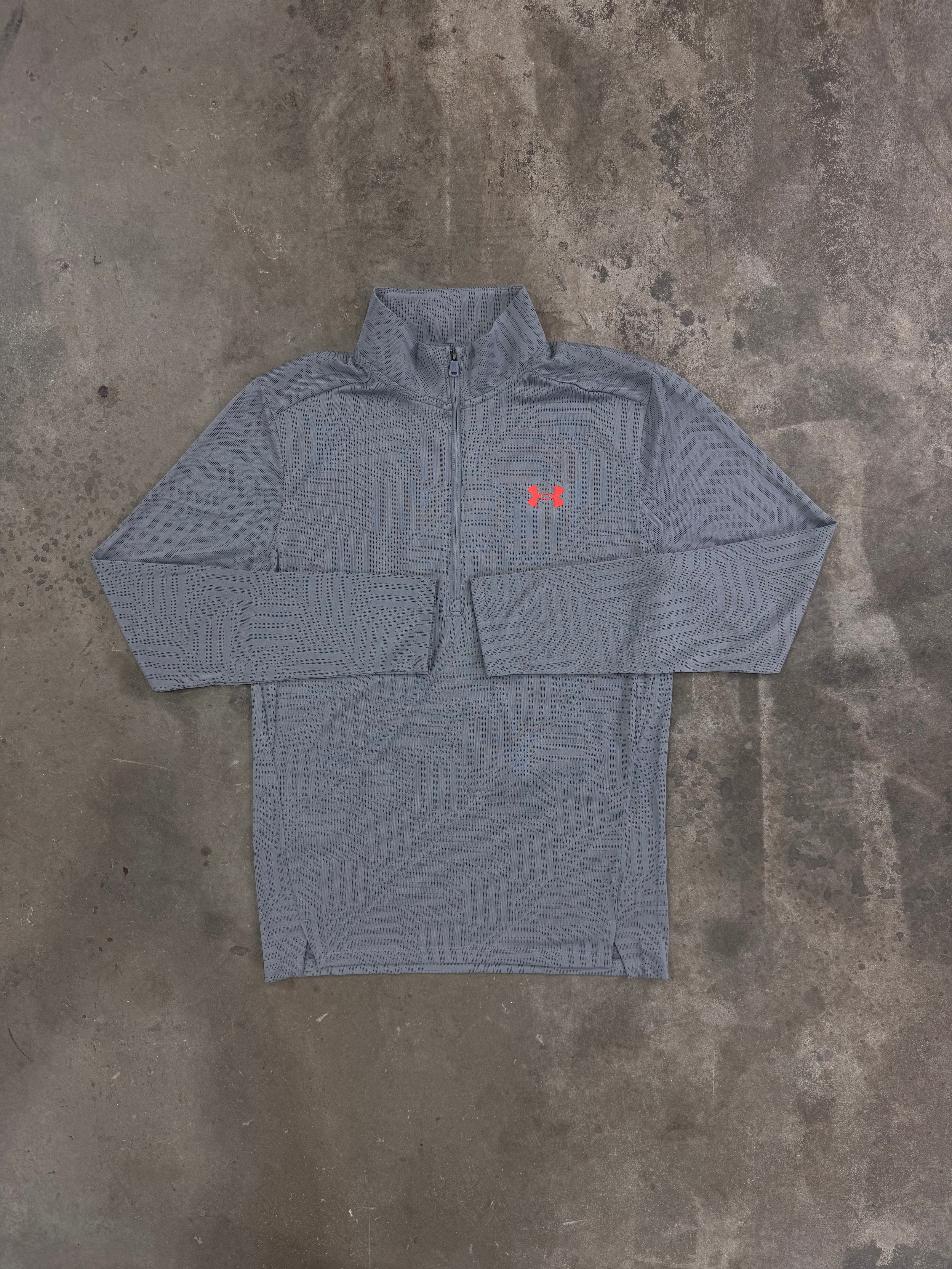 Under Armour Vent Geotessa Quarter Zip - Grey / Fire