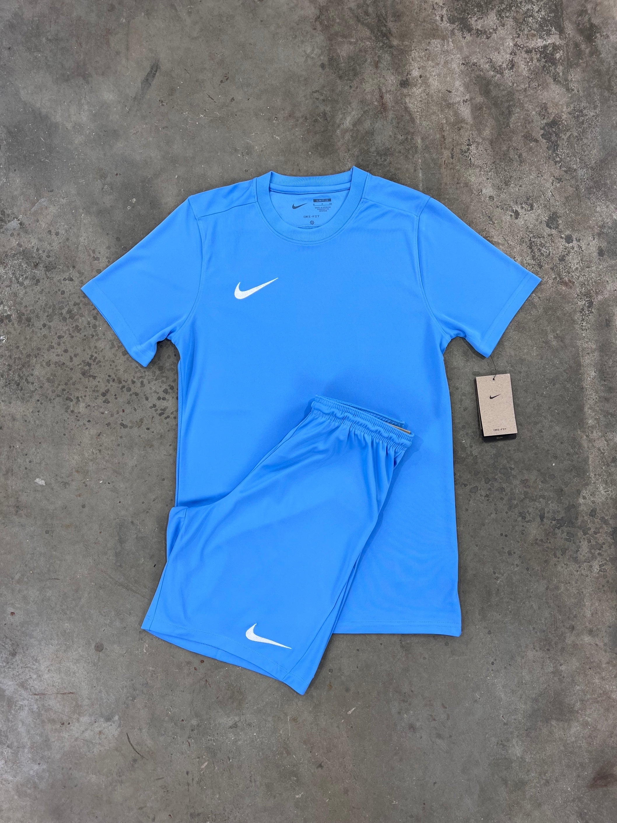 Nike Junior Dri Fit University Blue Set - T Shirt / Shorts