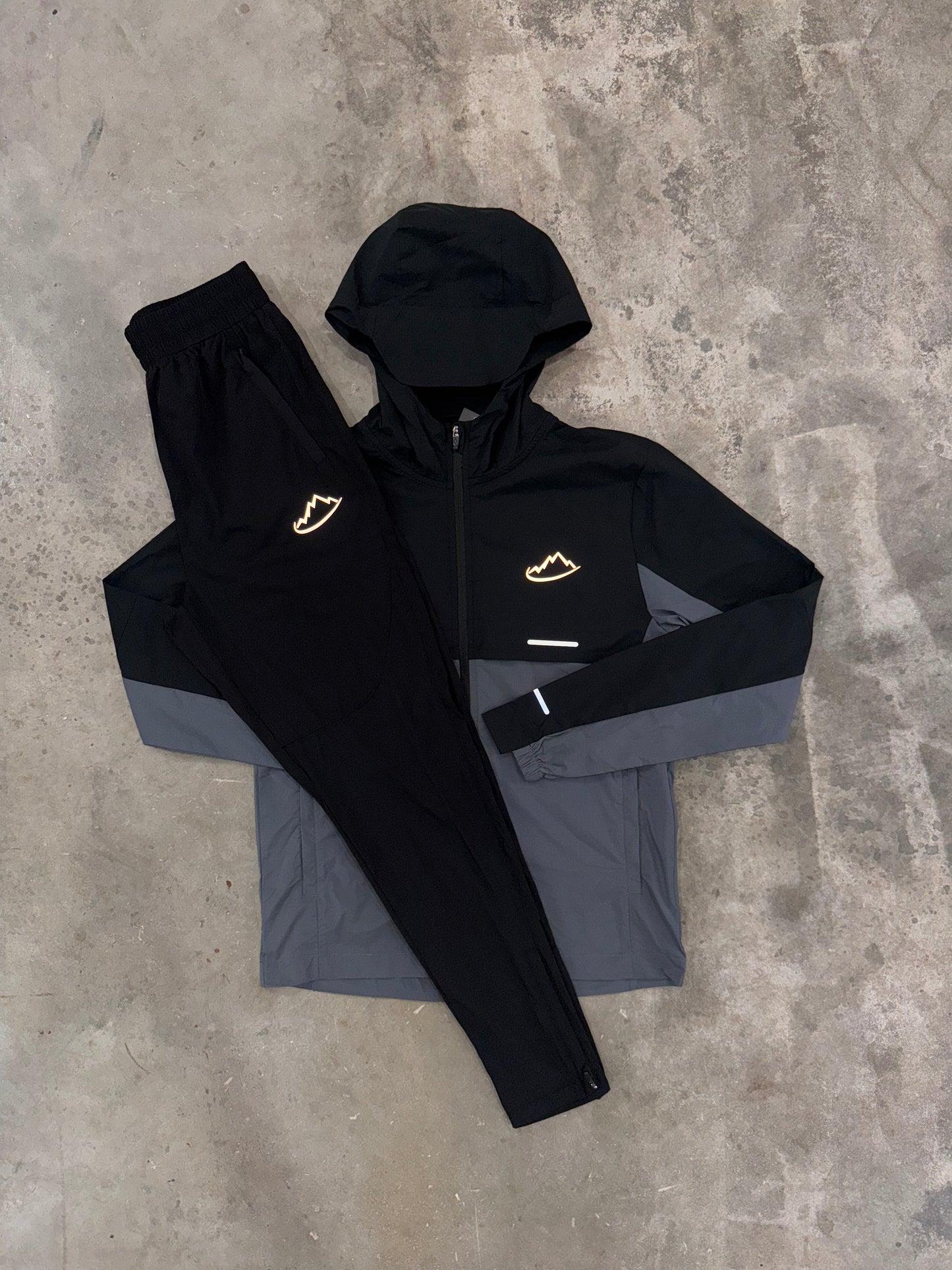 Dev - Adapt To Black / Grey Impact Tracksuit - Windbreaker / Pant
