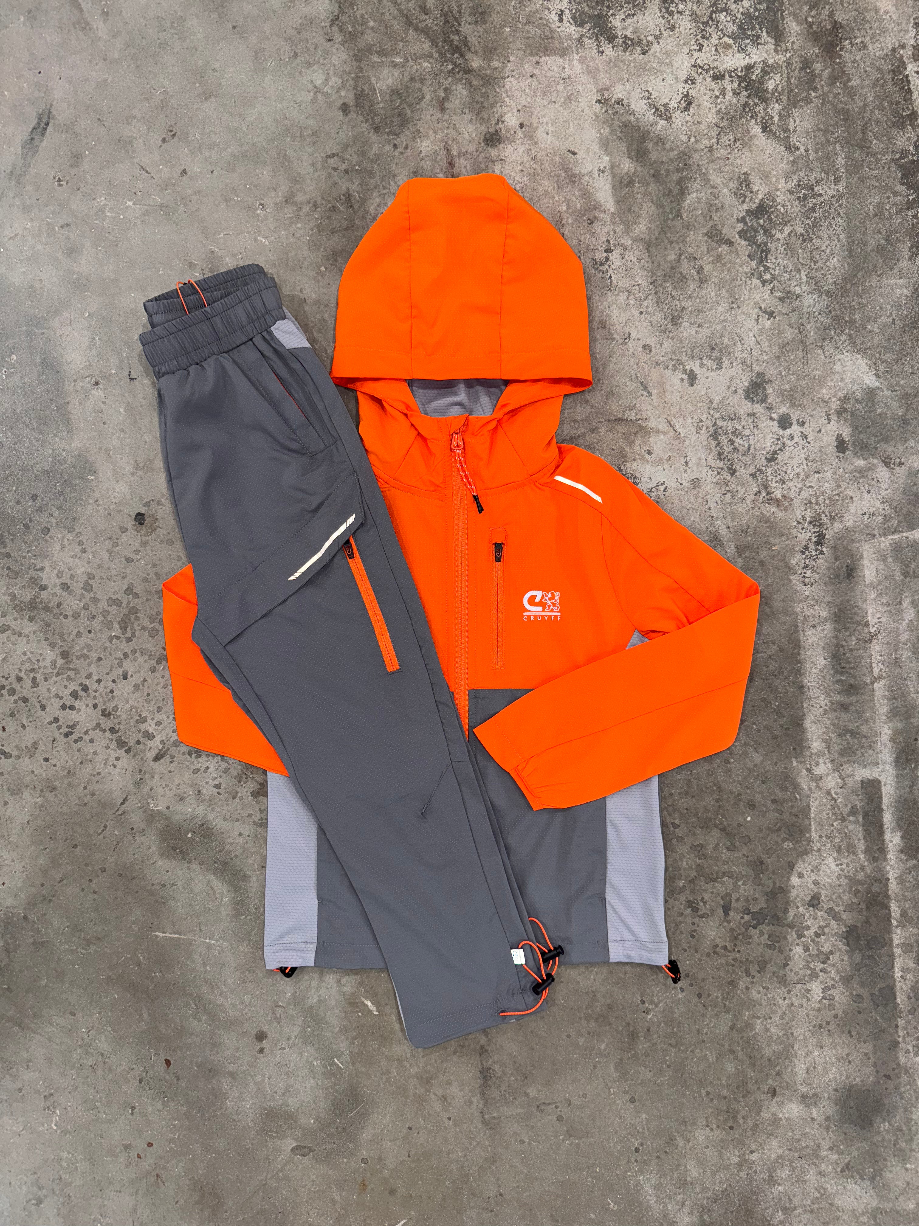 Cruyff Junior Igneous Orange Tracksuit - Windbreaker / Pant