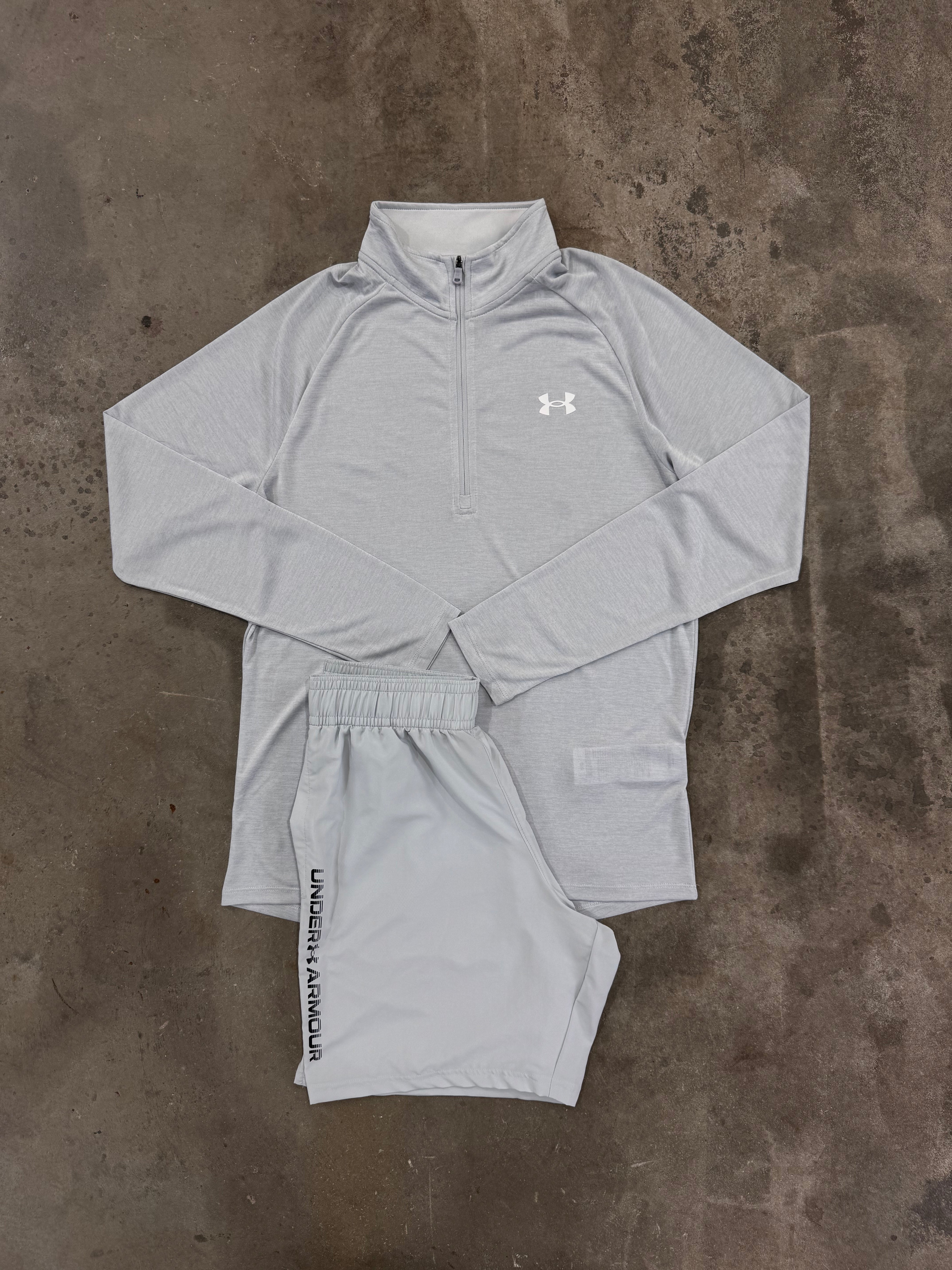 Under Armour Halo Grey Set - Quarter Zip / Short