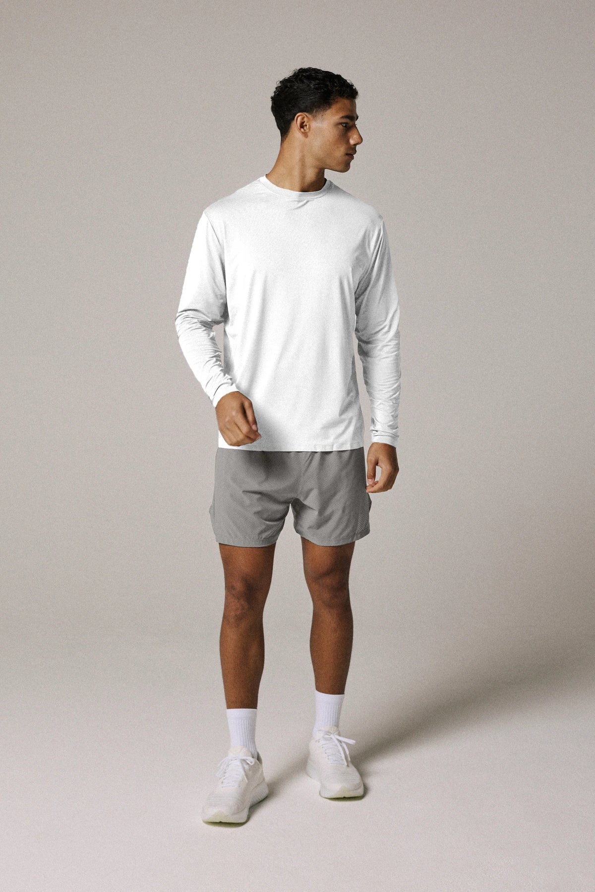Condition Aero White Long Sleeve Set - T Shirt / Short from DripModa