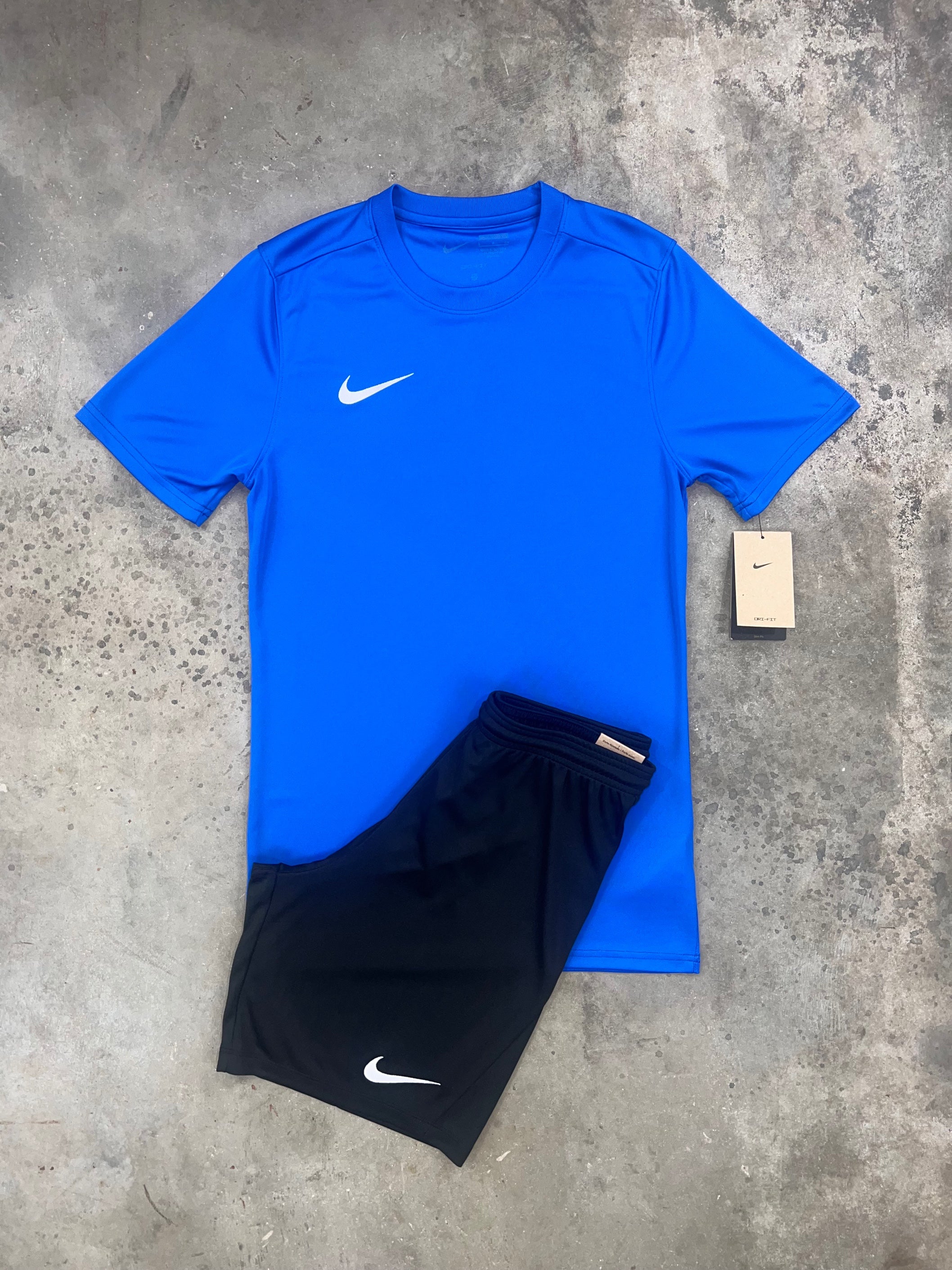 Nike Dri Fit Royal Blue / Black Set - T Shirt / Shorts