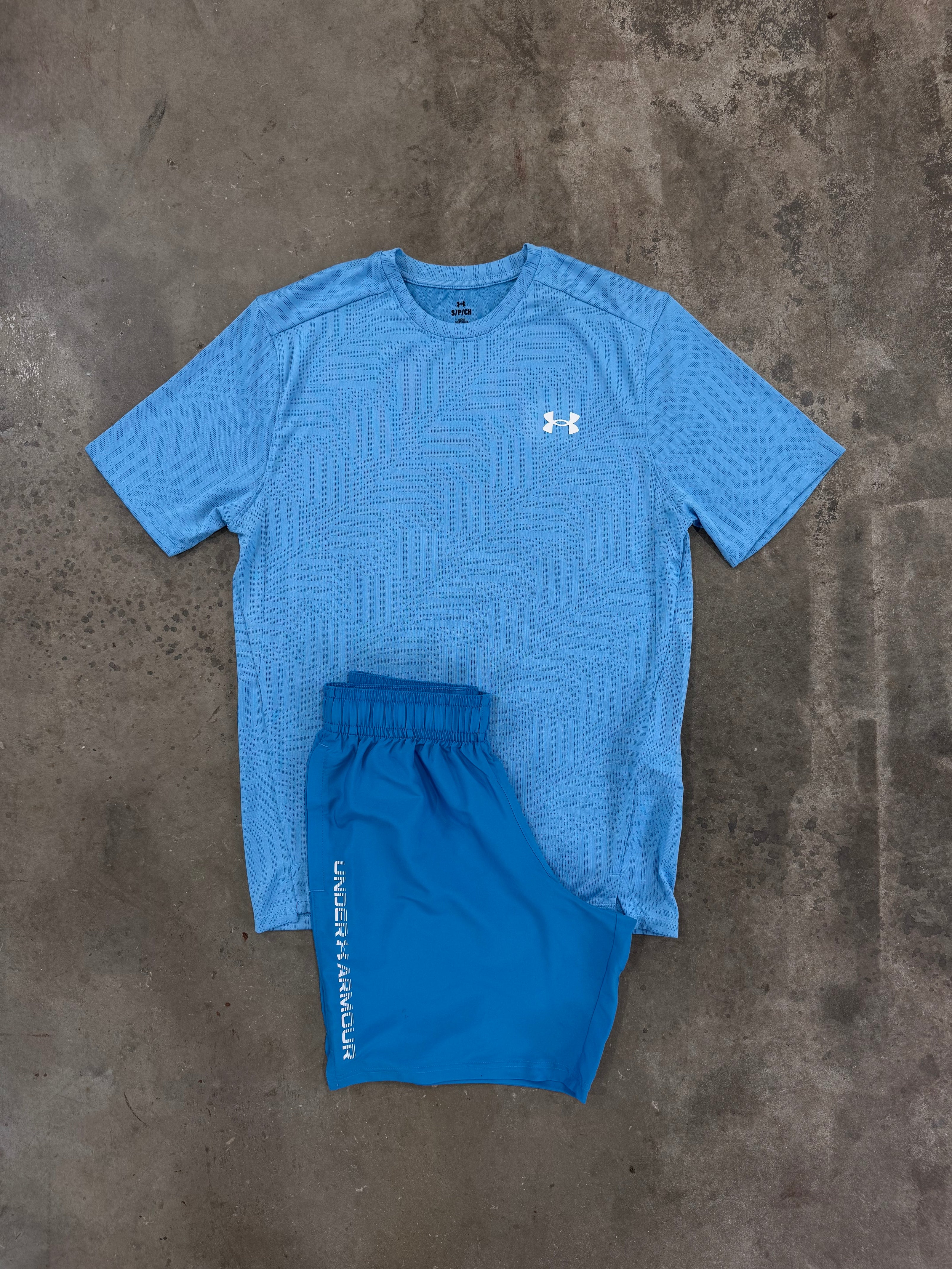 Under Armour Geotessa Ether Blue Set - T Shirt / Short