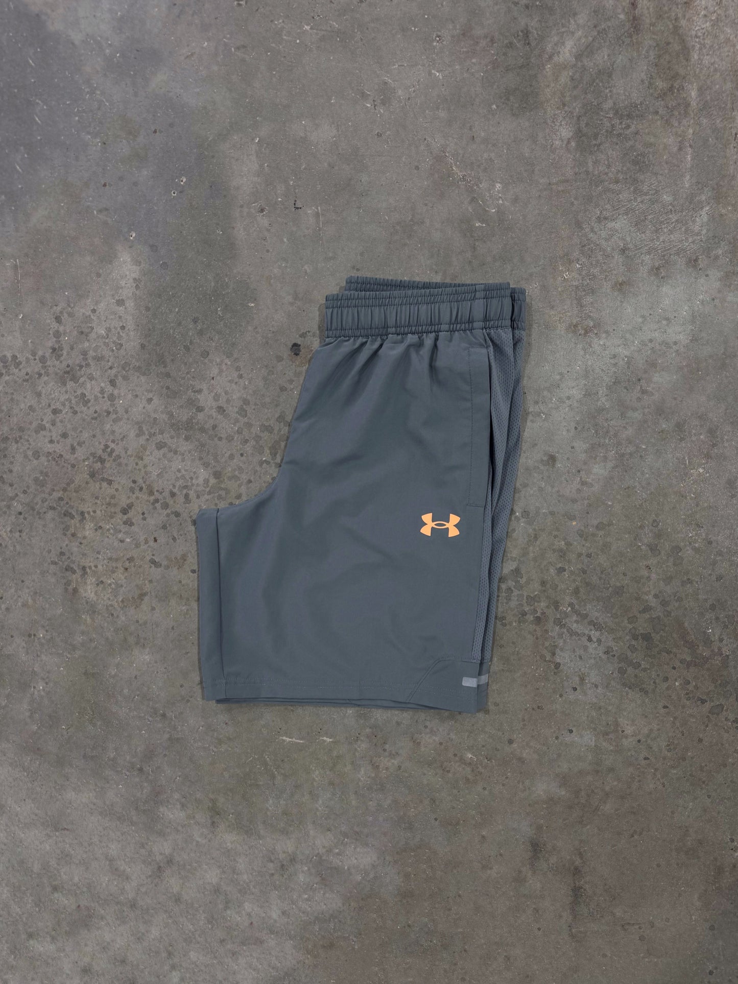 Under Armour Junior Utility Short - Grey / Orange from DripModa
