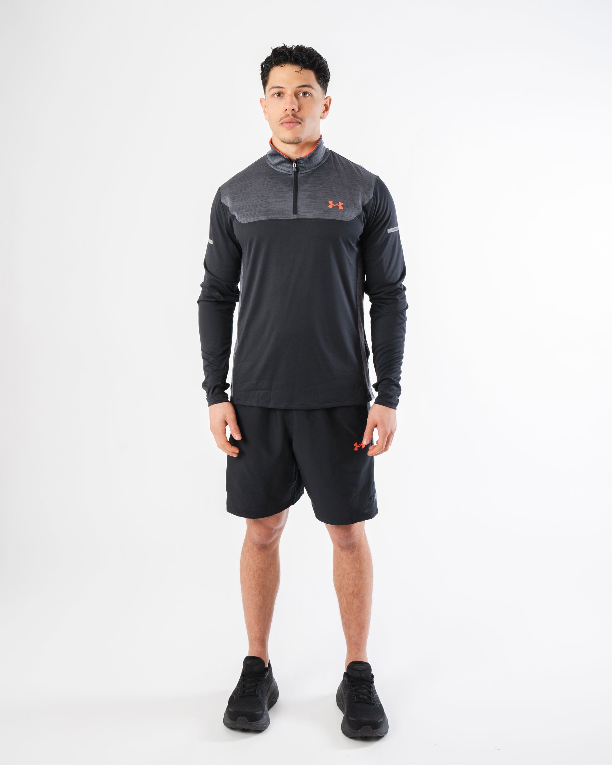 Under Armour Tech Utility Quarter Zip - Black / Red from DripModa