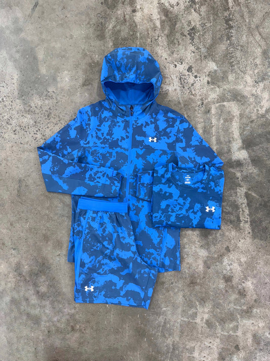Under Armour Launch Blue Atlantis 3 Piece Set - Jacket / T Shirt / Short