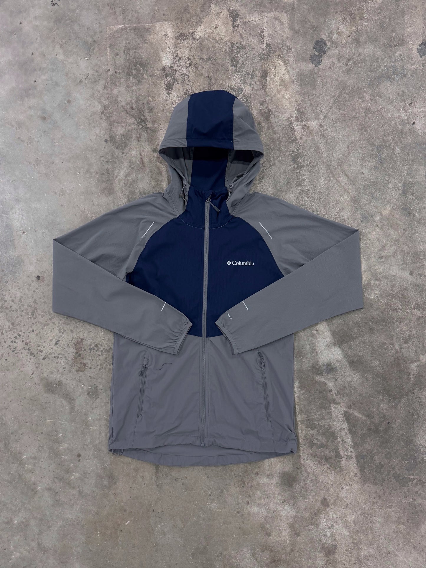 Columbia Tech Wind Full Zip Jacket -  Grey / Navy