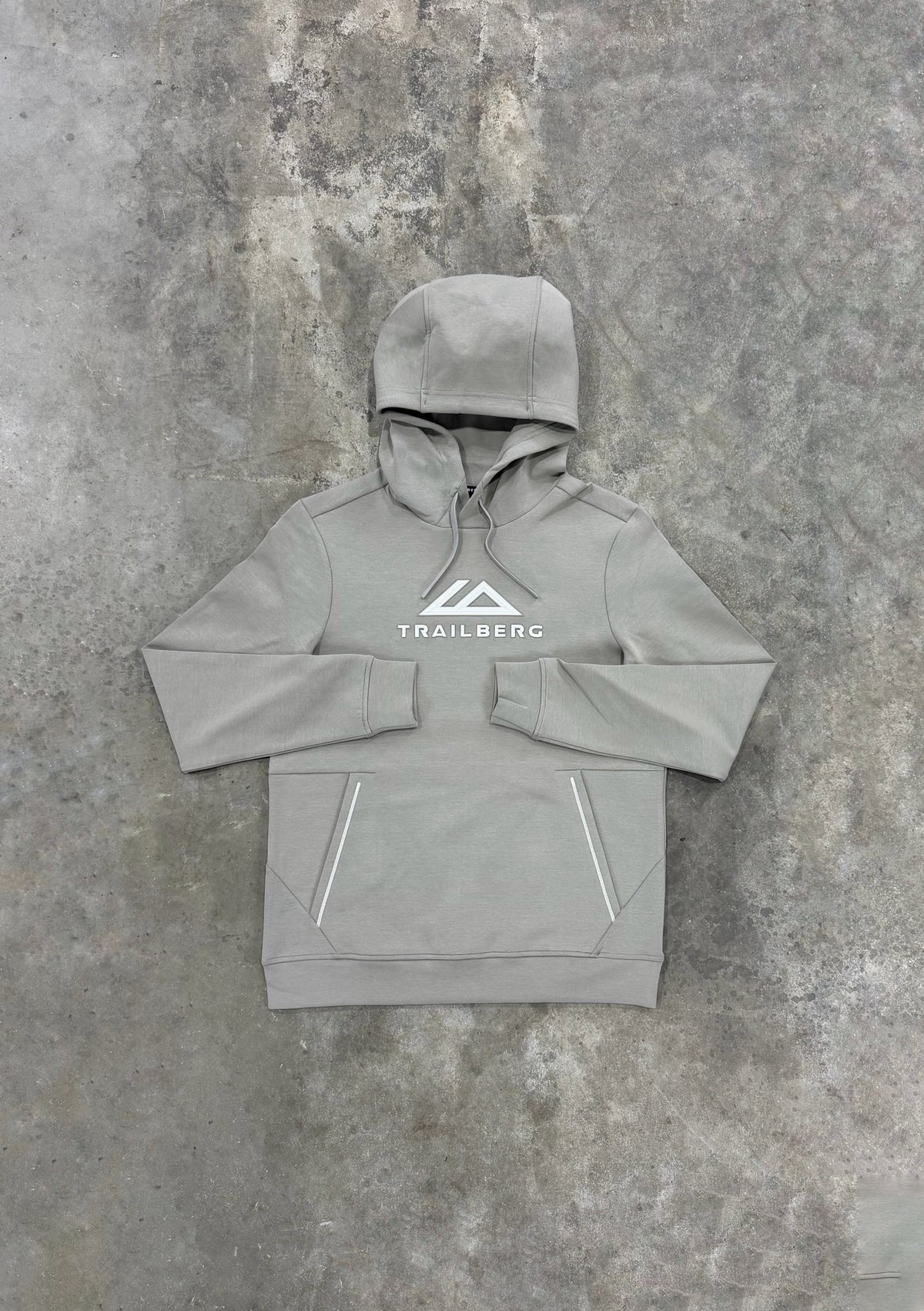 Trailberg Ashfell Large Logo Oth Fleece Hoodie - Dust Storm