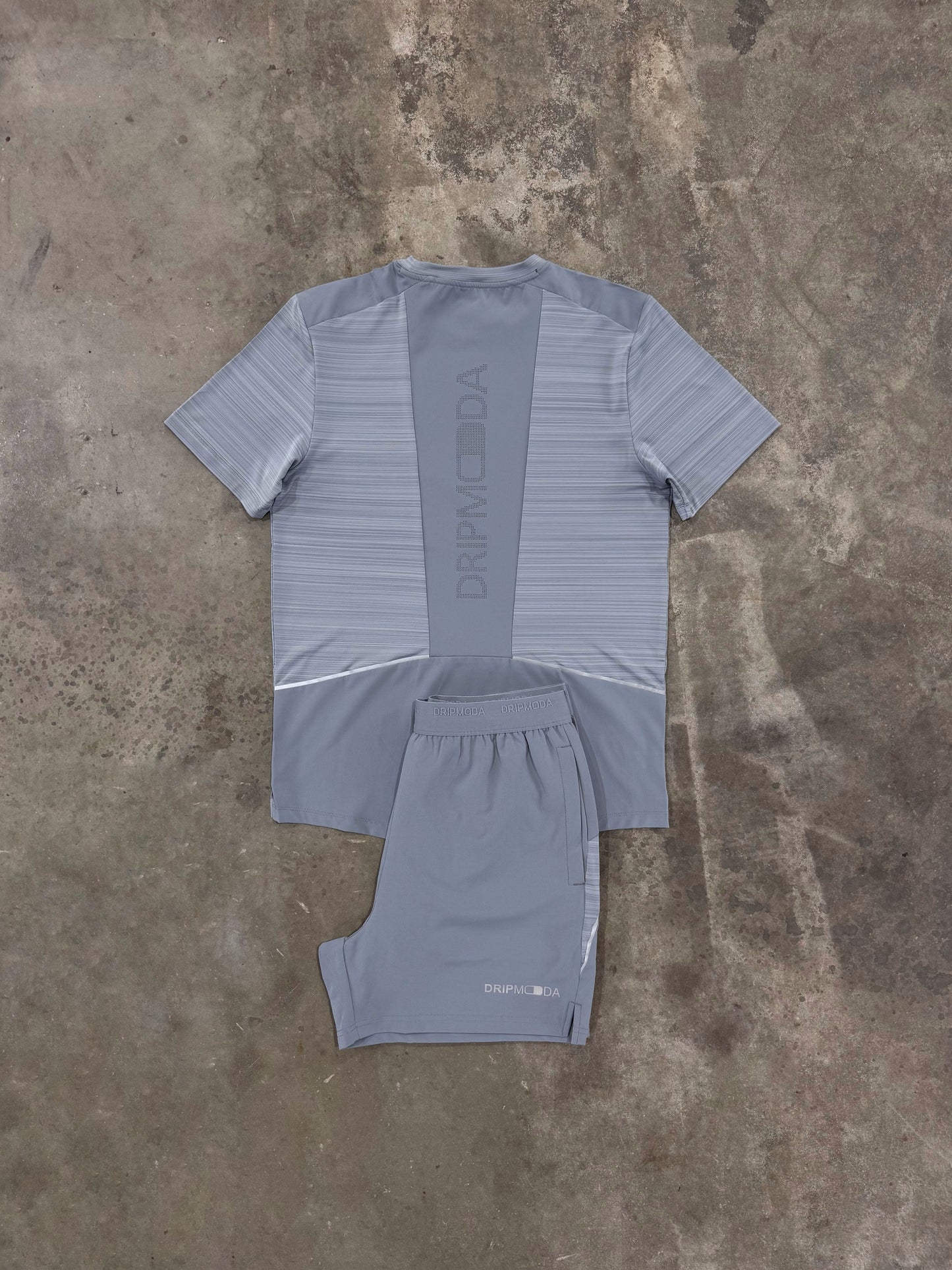 DripModa Panel Grey Set - T Shirt / Short