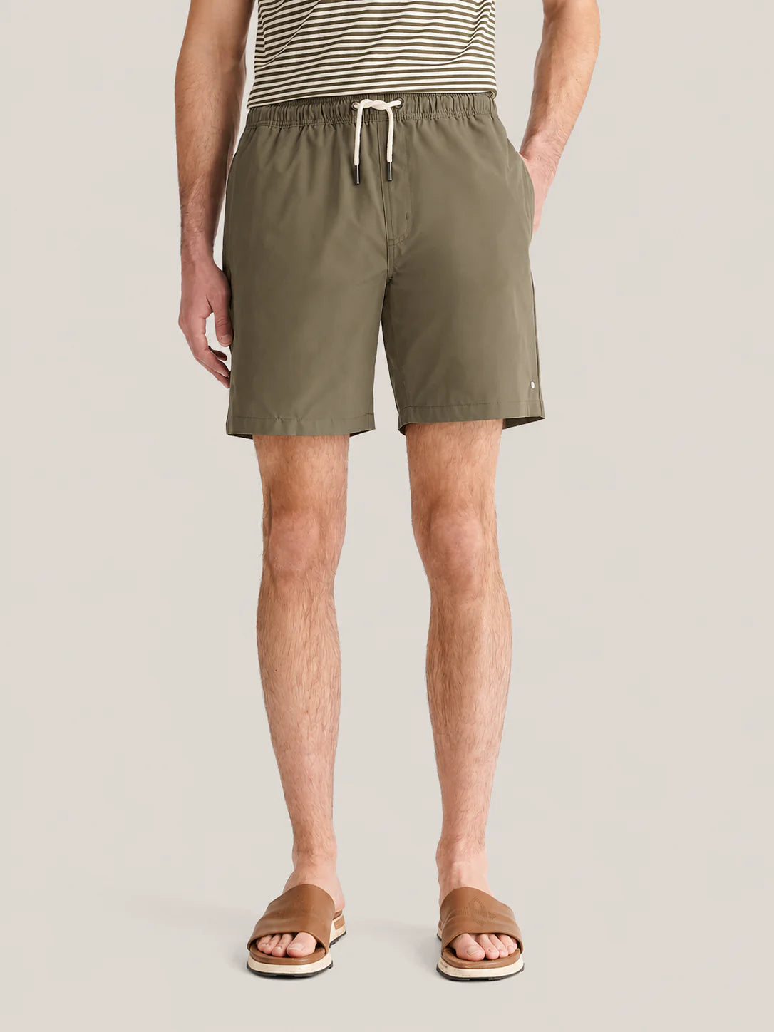 Peckham Rye Drawstring Swim Short - Tea Leaf from DripModa
