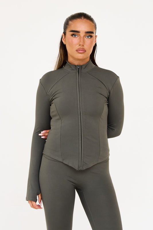 MDA Core Sculpt Zip Up Jacket - Olive from DripModa