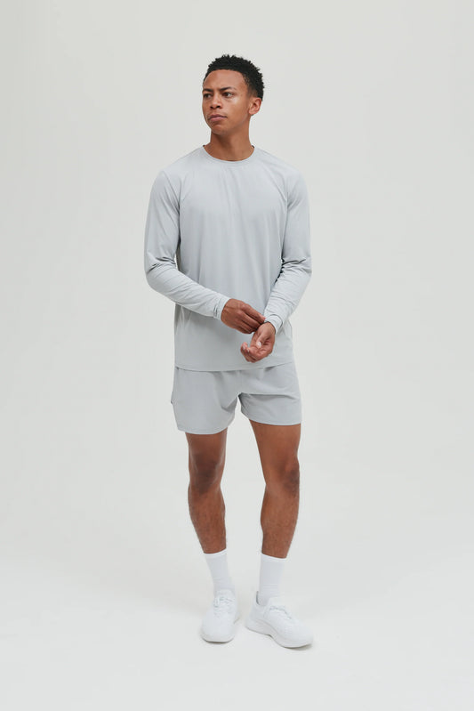 Condition Aero Light Grey Long Sleeve Set - T Shirt / Short from DripModa
