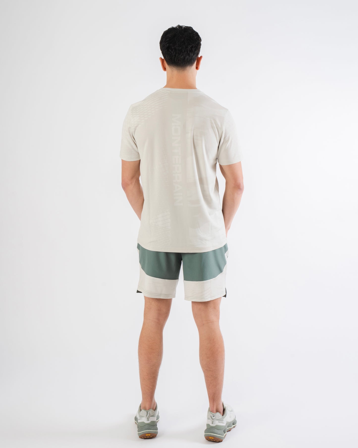 Monterrain Divide Woven Short - Escape Green / Stone from Dripmoda