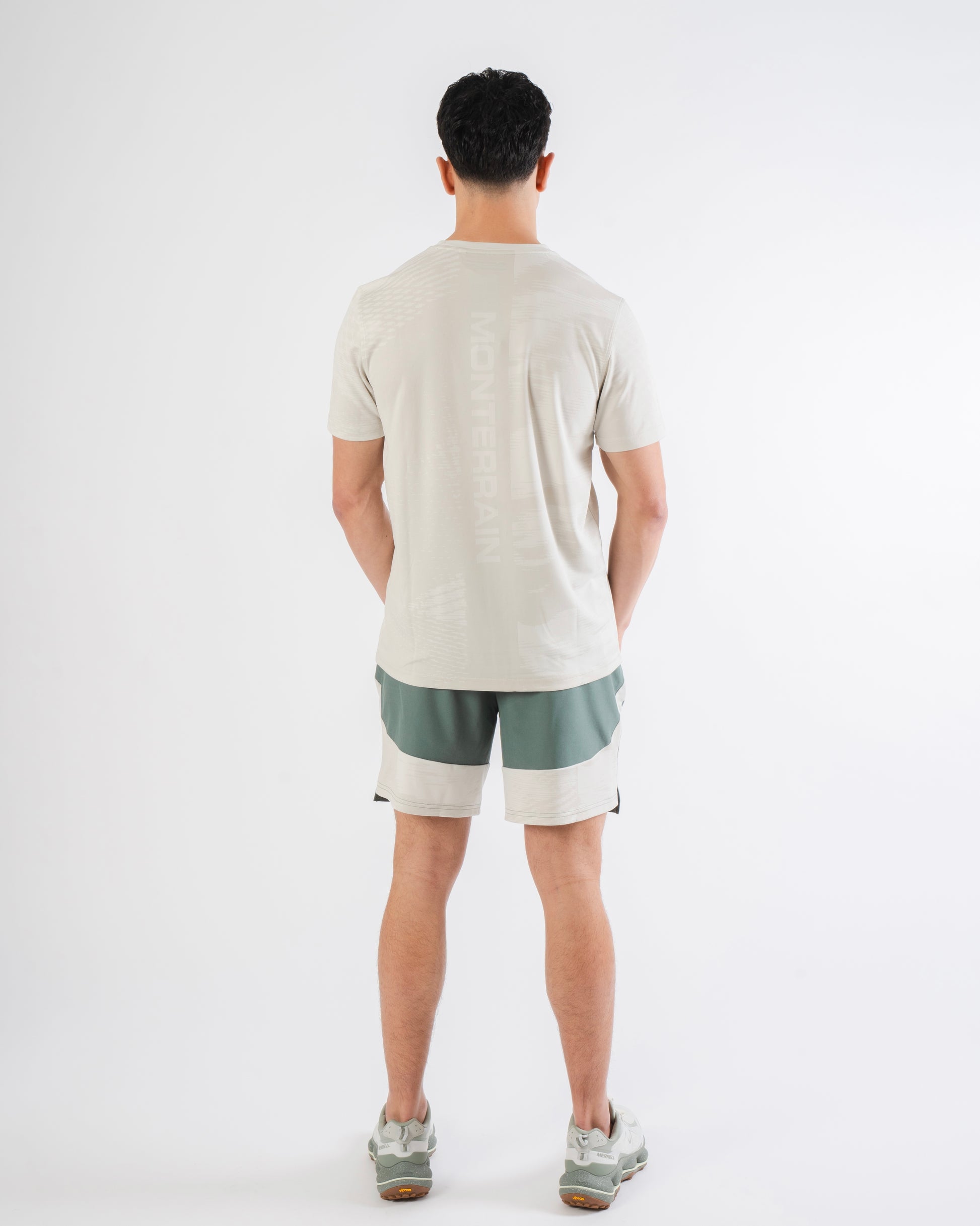 Monterrain Divide Woven Short - Escape Green / Stone from Dripmoda