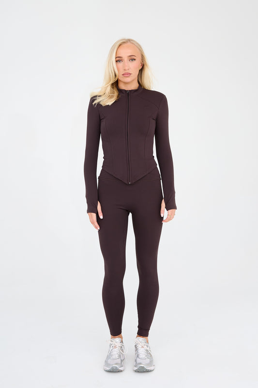 MDA Core Cocoa Zip Up Set - Zip Up Jacket / Wrap Leggings from DripModa