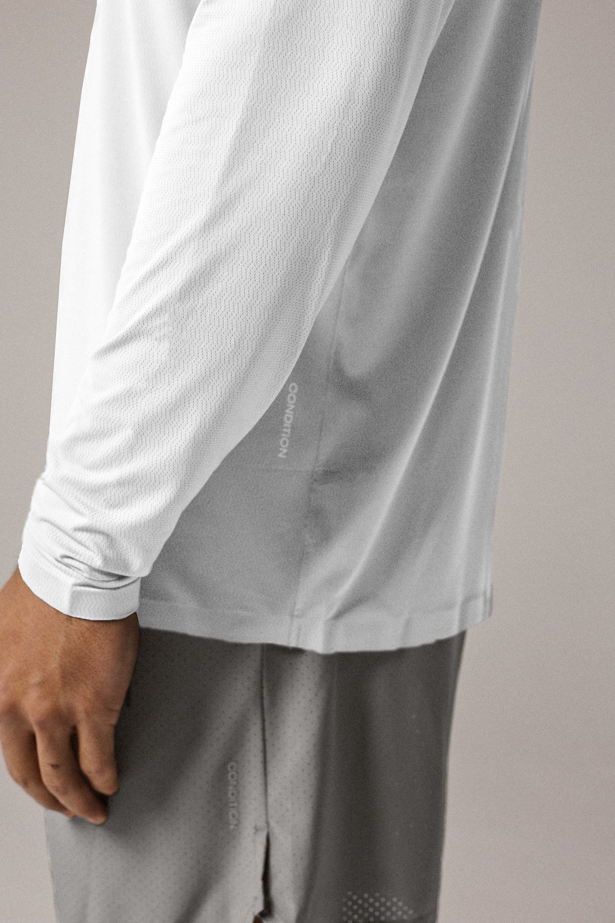 Condition Aero White Long Sleeve Set - T Shirt / Short from DripModa