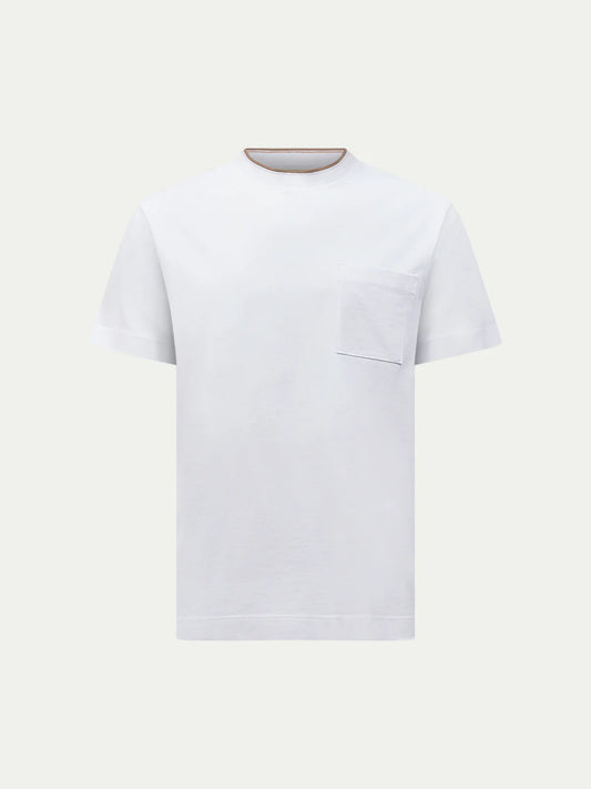 Peckham Rye Piquet Pocket T Shirt - Bright White from DripModa