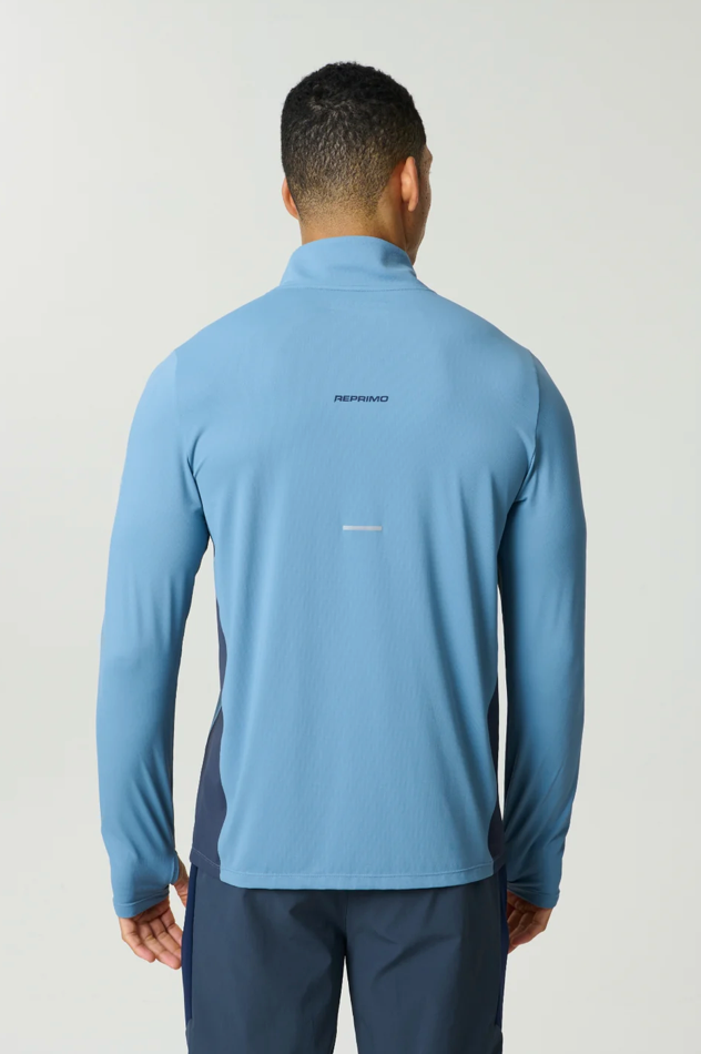 Reprimo Vortex Quarter Zip - Dusky Blue / Ink